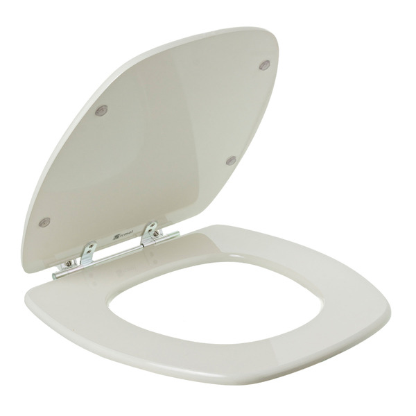 Assento Sanitário Formatos Thema com Fechamento Comum Oval MDF Biscuit Sicmol