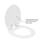 Assento Sanitário Convencional com Soft Close Oval Poliéster Branco Sensea - Imagem 6
