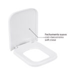 Assento Sanitário Lyon/Misti Polipropileno Fechamento Suave Branco Sensea - Imagem 4