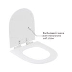 Assento Sanitário Formatos Riviera e Smart com Soft Close Quadrado Poliéster Branco Sensea - Imagem 5