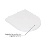 Assento Sanitário Carrara|Duna Polipropileno Fechamento Suave Branco Sensea - Imagem 3