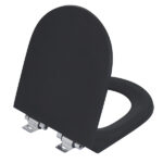 Assento Sanitário Formatos Carrara com Soft Close Quadrado Poliéster Preto Fosco Policlass - Imagem 6