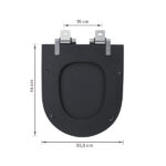 Assento Sanitário Formatos Carrara com Soft Close Quadrado Poliéster Preto Fosco Policlass - Imagem 9