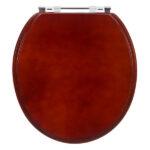 Assento Sanitário Convencional com Fechamento Comum Oval MDF Mogno Sicmol - Imagem 2