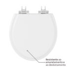 Assento Sanitário Convencional com Soft Close Oval Poliéster Branco Sensea - Imagem 2