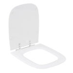 Assento Sanitário Formatos Debba com Fechamento Comum Quadrado Poliéster Branco Sensea