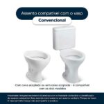 Assento Sanitario Laqueado Convencional Oval Cinza Real Para Vaso Deca - Imagem 4