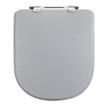 Assento Sanitário Formatos Vogue Plus e Etna com Fechamento Comum Quadrado MDF Cinza Real Sicmol - Imagem 2