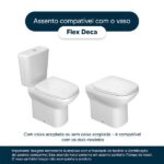 Assento Sanitário Poliester Flex Branco Para Vaso Deca - Imagem 4