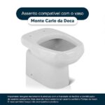 Assento Sanitário Poliéster Monte Carlo Branco Para Vaso Deca - Imagem 4