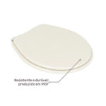 Assento Sanitário Formatos Ravena, Targa, Izy e Studio com Fechamento Comum Oval MDF Creme Sicmol - Imagem 3