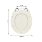 Assento Sanitário Formatos Ravena, Targa, Izy e Studio com Fechamento Comum Oval MDF Creme Sicmol - Imagem 8