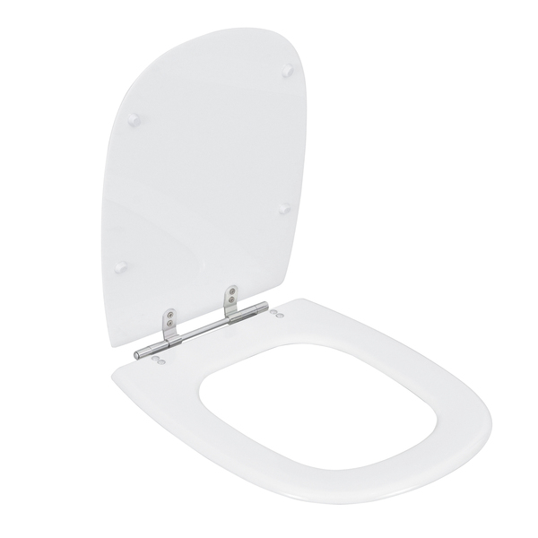 Assento Sanitário Formatos Sabatini e Dona Beja com Fechamento Comum Quadrado Poliéster Branco Sensea