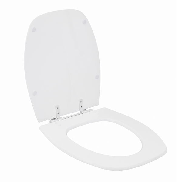 Assento Sanitário Formatos Thema com Fechamento Comum Quadrado Poliéster Branco Sensea