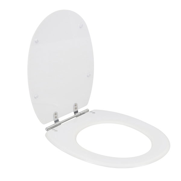 Assento Sanitário Formatos Village com Fechamento Comum Oval Poliéster Branco Sensea