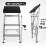 Banqueta Escada Alumínio 03 Degraus Comfort Alumasa 03 Degraus - Imagem 5