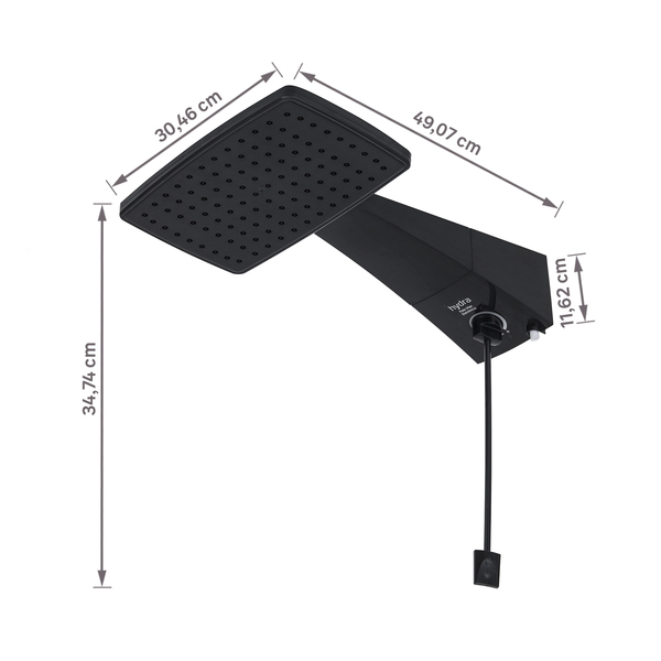 Chuveiro Elétrico Eletrônico 127V (110V) 5500w Preto Quadrado Polo Max Hydra - Imagem 8