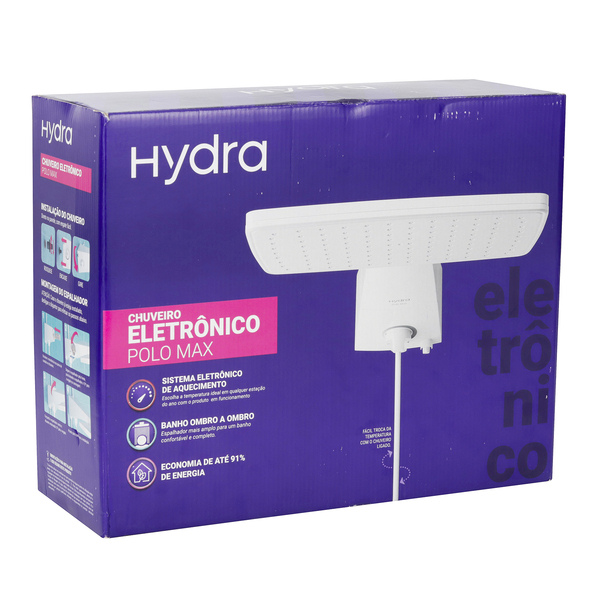 Chuveiro Elétrico Eletrônico 127V (110V) 5500w Preto Quadrado Polo Max Hydra - Imagem 9