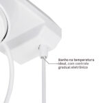 Chuveiro Elétrico Eletrônico 220V 7500w Branco Redondo Charm Equation - Imagem 4