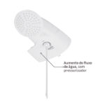 Chuveiro Elétrico Eletrônico 127V (110V) 5500w Branco Redondo com Pressurizador Top Jet Lorenzetti - Imagem 4