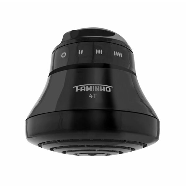 Chuveiro Elétrico 127V (110V) 5400W Preto Redondo Faminho 4T sem Cano Fame