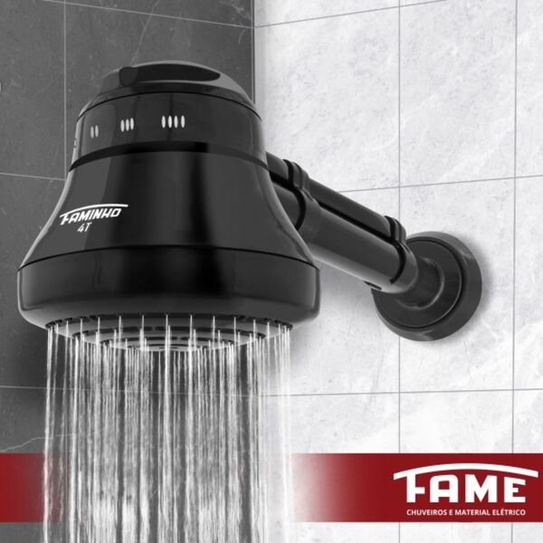 chuveiro_eletronico_127v__110v__5400w_preto_faminho_4t_fame_92354486_4283_600x600.jpg Chuveiro Elétrico 127V (110V) 5400W Preto Redondo Faminho 4T Fame - Imagem 5