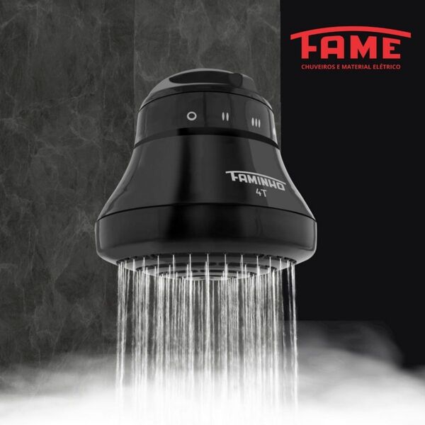 chuveiro_eletronico_220v_6800w_preto_faminho_4t_sem_cano_fame_92355536_228d_600x600.jpg Chuveiro Elétrico 220V 6800W Preto Redondo Faminho 4T sem Cano Fame - Imagem 4