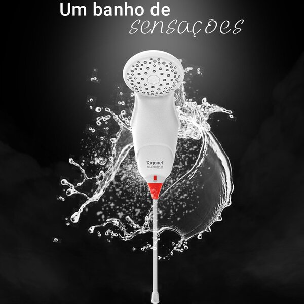 Chuveiro Zagonel Sublime Eletronica Black 7500w X 220v - Imagem 8