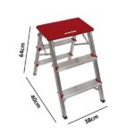 Escada 2 Degraus + Banqueta Domestica Alumínio - Até 100kg - Imagem 2