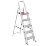 Escada De Alumínio Dupla 5 Degraus Natural 120kg Reisam
