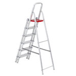 Escada De Alumínio Dupla 6 Degraus Natural 120kg Reisam - Imagem 2
