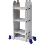 Escada De Alumínio Mor Multifuncional 4x3 12 Degraus Capacidade Para 150kg