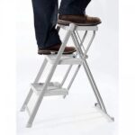 Escada Retrátil 3 Degraus Cinza Primacor Até 120kg Anodilar - Imagem 3