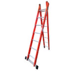 Escada Tesoura Extensível Fibra de Vidro 7 Degraus Fechada e 12 Aberta 2,20x3,80m W Bertolo