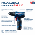 Furadeira e Parafusadeira a Bateria Bosch com Carregador e Bateria 12V 3/8" GSR 120-Li - Imagem 9