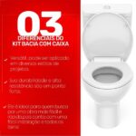 Kit De Bacia Com Caixa Acoplada E Assento Flamingo Incepa Branco - Imagem 8
