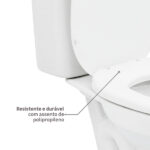 Kit Vaso Sanitário com Caixa Acoplada e Assento Branco Duplo Acionamento 3/6L Saída Vertical Aspen Deca - Imagem 6