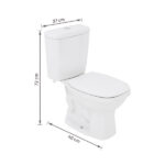 Kit Vaso Sanitário com Caixa Acoplada e Assento Branco Duplo Acionamento 3/6L Saída Vertical Like Celite - Imagem 8