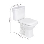 Kit Vaso Sanitário com Caixa Acoplada e Assento Branco Duplo Acionamento 3/6L Saída Vertical Lirio Fiori - Imagem 9