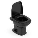 Kit Vaso Sanitário Convencional com Assento Preto Saída Vertical Fit Plus Celite