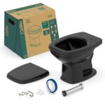 Kit Vaso Sanitário Convencional com Assento Preto Saída Vertical Fit Plus Celite - Imagem 4