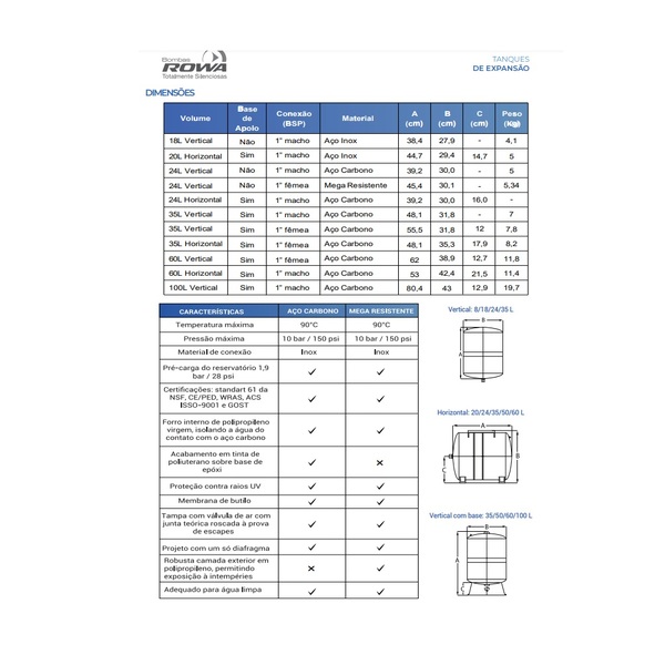 tanquedeexpansao_rowa_20lhorizontal_acocarbono_1572453990_6d89_600x600.jpg Tanque de expansão Rowa 20l horizontal Aço carbono - Imagem 4