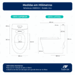 Vaso Sanitário Monobloco Completo Branco - Caixa Acoplada Privada Unio - Imagem 10