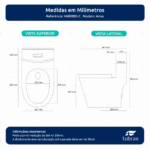 Vaso Sanitário Monobloco Completo - Caixa Acoplada Privada Acies Tubrax - Imagem 10