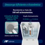 Vaso Sanitário Monobloco Completo - Caixa Acoplada Privada Diamante Tubrax - Imagem 5