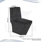 Vaso Sanitário Monobloco Completo Caixa Acoplada Privada Preto Modelo Unio Tubrax - Imagem 6