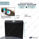 Vaso Sanitário Monobloco Completo Caixa Acoplada Privada Preto Modelo Diamante Tubrax - Imagem 4